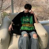 Men T Shirt Summer Loose Printed Casual