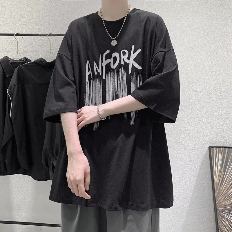Men T Shirt Summer Loose Leisure All-Matching