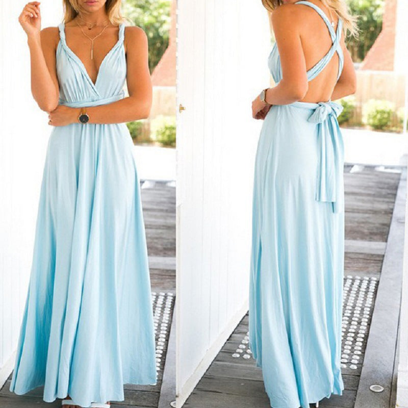 Valentine's Day Dress Backless Sexy Lace-up Bandage One-Piece Dress