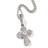 Jewelry Ladder Zircon Cross Pendant Hip Hop Necklace Crosses Spectrum