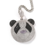 Jewelry ins Silver Diamond Panda Pendant Cartoon Fashion Animal Spectrum
