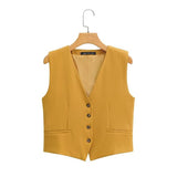 Women Vest Vintage Short Temperamental Suit Vest