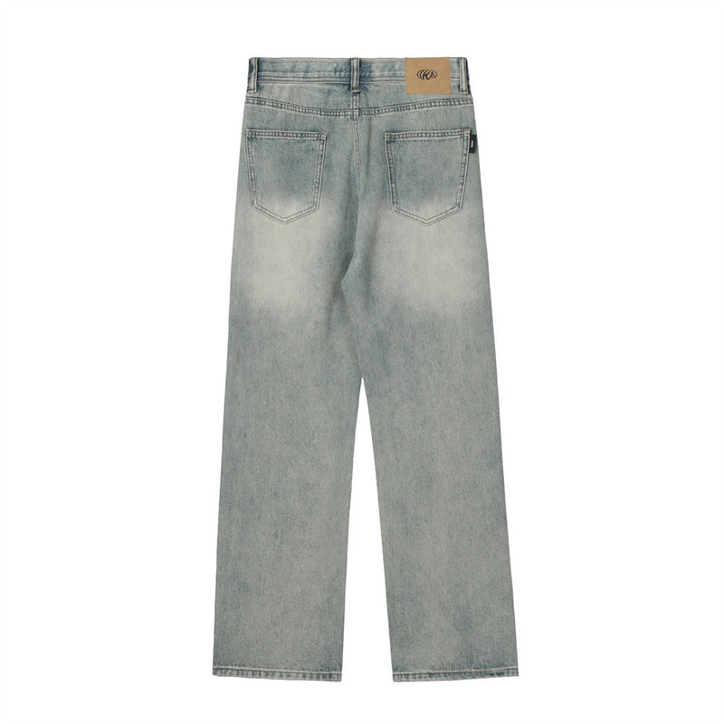 Men Jeans Vintage Washed Loose Casual