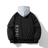 Men Vintage Jackets Loose Trend Baseball Jacket Padded Flight Suit Hooded