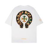 CHH Chrome Heart T Shirts Cross Color Printed Short Sleeve T-Shirt Loose