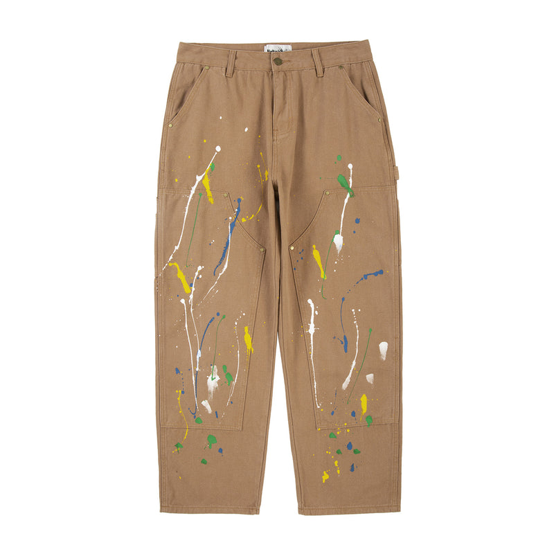 Men Jeans Paint-Splashing Style Graffiti Printed Loose Trendy Design