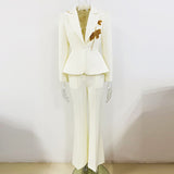 Women Haute Couture Co-Ords Fashion Bead Suit