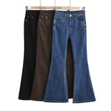 Women Jeans Slim Fit Bell-Bottom Pants