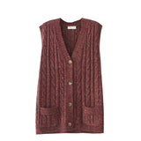 Women Vest plus Size Female Autumn and Winter Loose V-neck Knitted