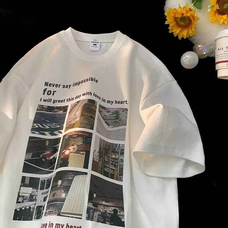 Men T Shirt Pound Cotton Loose Casual