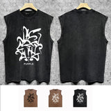 Purple Brand Distressed Tank T Shirts Distressed Sleeveless T-shirt Vest