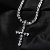 Jewelry Light Luxury Love Zircon Cross Pendant Necklace Personality Crosses Spectrum St. Valentine's