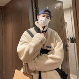 Men Cotton Coat Fleece-lined Thick Lambskin Cotton Jacket