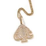 Jewelry peach heart pendant copper inlaid zircon trend hiphop Spectrum St. Valentine's Far East