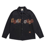 Men Long Sleeved T Shirt Letter Embroidered Long Sleeve Shirt Men's Loose Shirt Casual Top