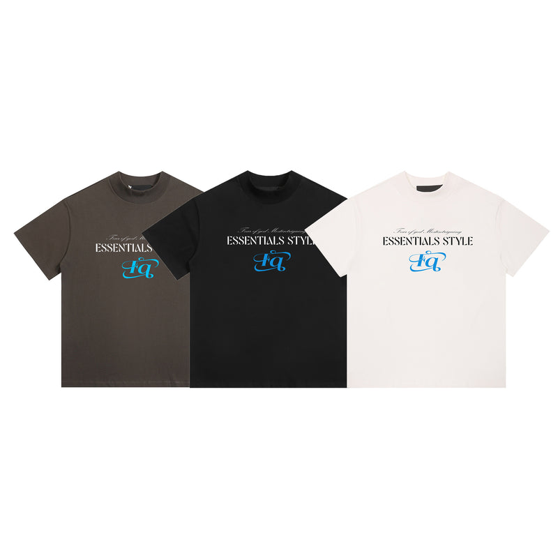 Fog Essentials T Shirts Spring/Summer FOG Letter Pattern Crew Neck Short Sleeves
