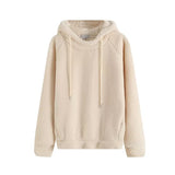 Women Hoodie Simple Solid Color Loose and Warm