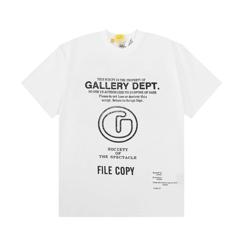 Gallery Dept T-Shirt Alphabet Slogan Printed Retro Washed Short Sleeve T-Shirt