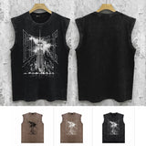 Purple Brand Distressed Tank T Shirts Distressed Sleeveless T-shirt Vest