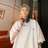 Men T Shirt Summer Retro Heavy Cotton Loose Casual