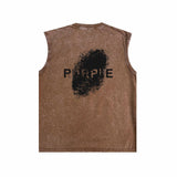 Purple Brand Distressed Tank T Shirts Distressed Sleeveless T-shirt Vest