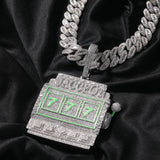 Jewelry Slot Machine Hip Hop Necklace Trendy Man Full Diamond Pendant Spectrum
