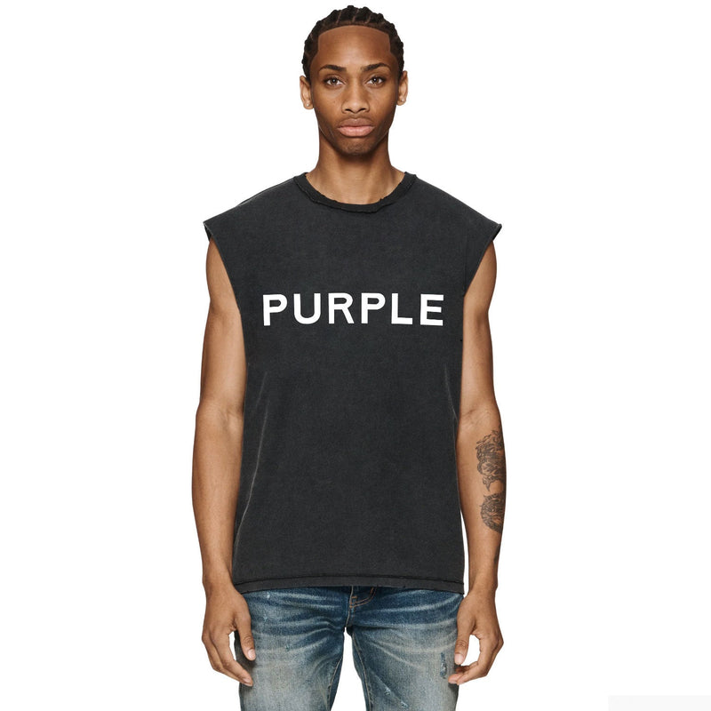 Purple Brand Distressed Tank T Shirts Distressed Sleeveless T-shirt Vest