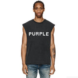 Purple Brand Distressed Tank T Shirts Distressed Sleeveless T-shirt Vest