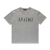 Amiri T Shirt Lettered Casual Hip Hop round Neck Short Sleeve T-shirt