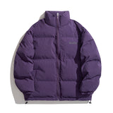 Unisex Coat Winter Stand-up Collar Cotton-Padded Coat Thickened Plaid