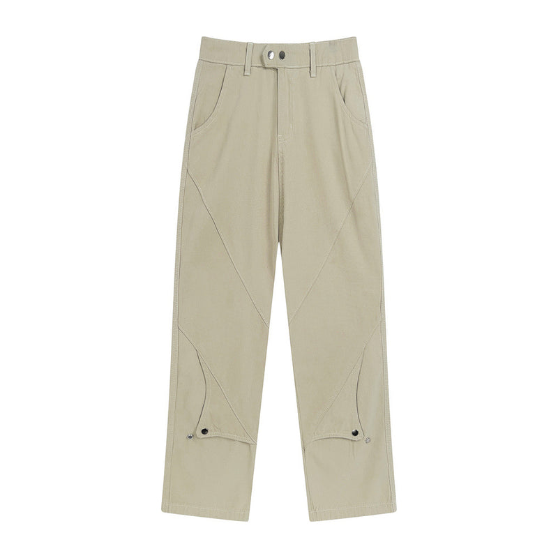 Men Jeans Stitching Personality Design Loose Cargo Pants