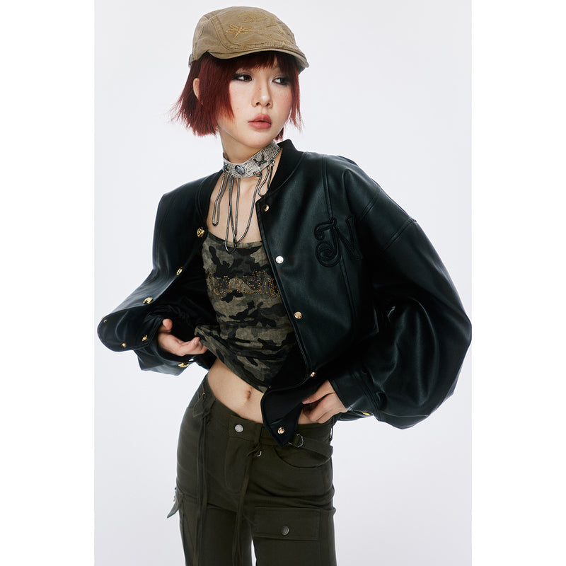 Unisex Pu Jacket Loose PU Leather Jacket Couple