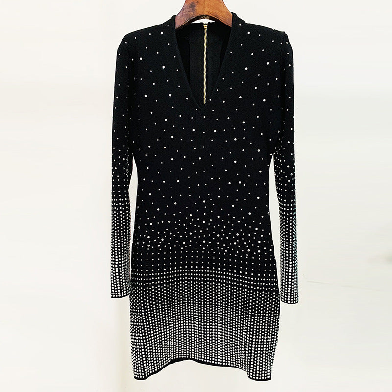 Women Haute Couture Dresses Diamond-Embedded Slim Fit