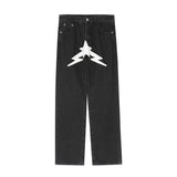 Men Jeans Lightning Five-Pointed Star Print Loose