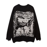 Women Sweater Ripped Knitted Sweater Idle Style
