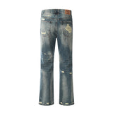 Men Jeans Hole Gradient Button