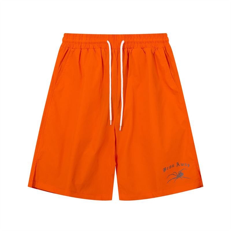 Men Shorts Summer Thin Sports Spider Print Loose