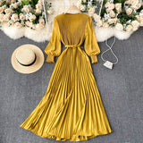 Betty Draper Valentine's Day Dress Women's Clothing Spring French Dress Long Pleated Skirt