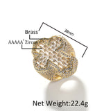 Rings Hip Hop Vintage Ring Micro Zircon Spectrum