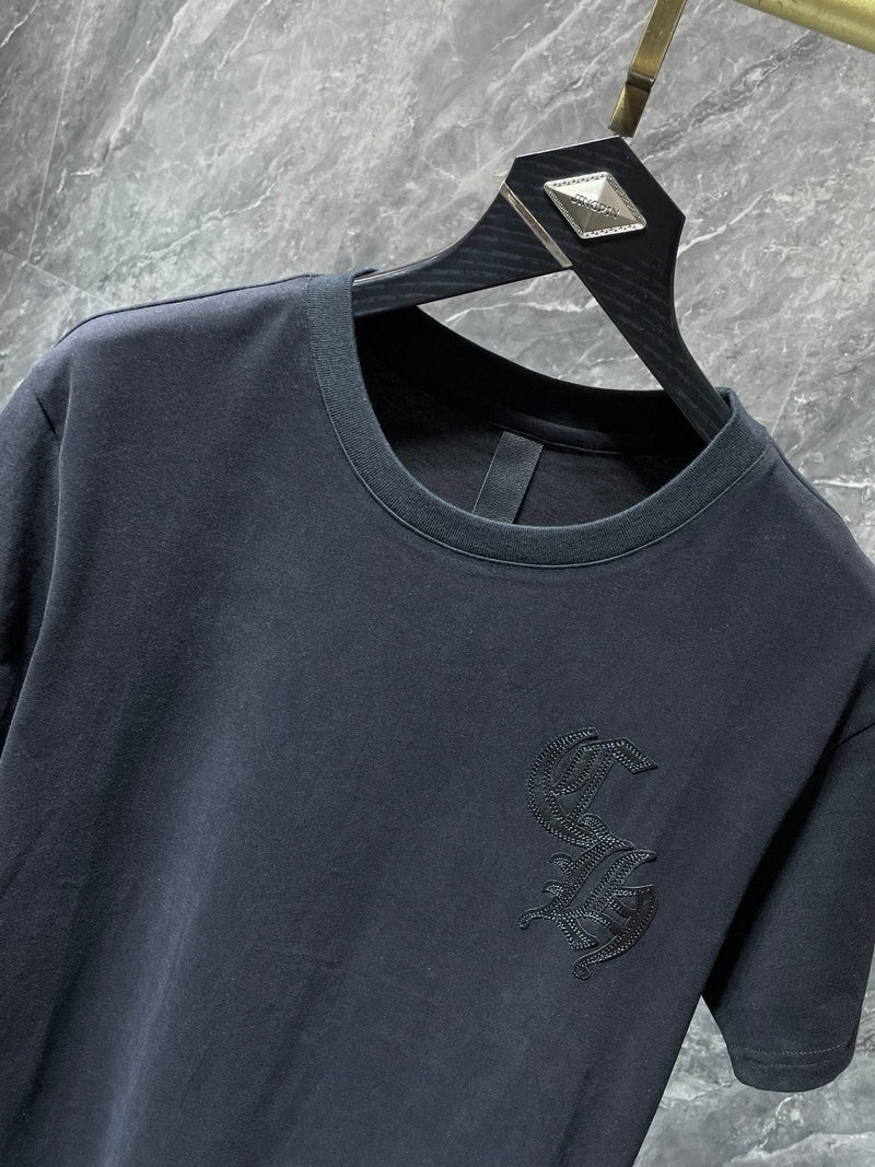 CHH Chrome Hearts T Shirts Fluorescent Green Classic Big Horseshoe Short Sleeve T-shirt