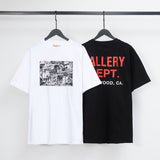 Gallery Dept T Shirts Spring/Summer Gallery Dept City Poster Printing Loose Half Sleeve Short Sleeve