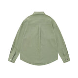 Men Long Sleeved T Shirt Spring and Autumn Solid Color Long Sleeve Shirt Men's Zipper Pocket Lapels Shirt Pure Cotton Cardigan Top