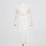 Bohemian Dress Socialite Bell Sleeve Hollow Thin Dress