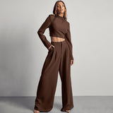 Women Co-Ords Autumn and Winter Fashion Women's Wear Sweatshirt Wide-Leg Pants