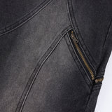 Men Jeans Punk Design Stitching Slit