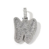 Jewelry Vintage Copper Zircon Full Diamond Pendant Necklace Word Up Spectrum