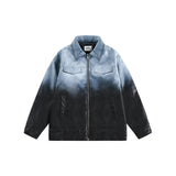 Unisex Coat Retro Gradient Baggy Coat PU Leather Coat