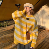 Women Pullover Sweater Loose Fashion Striped Knitted