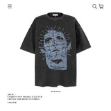 American vintage street T-shirt pure cotton men's and women's summer loose