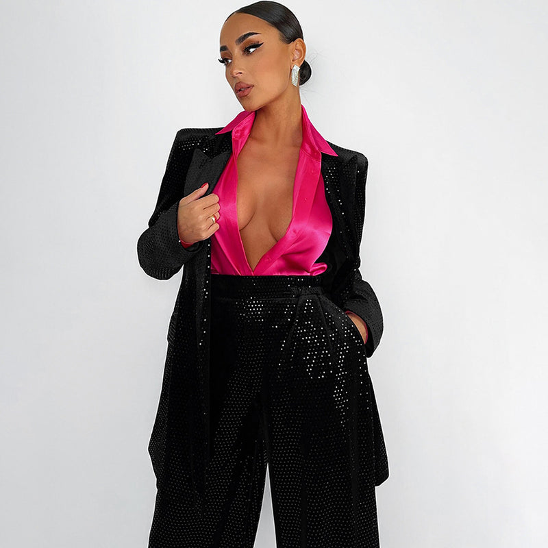 Women Co-Ords Wide Leg Pants Two-Piece Autumn and Winter Women's Clothing